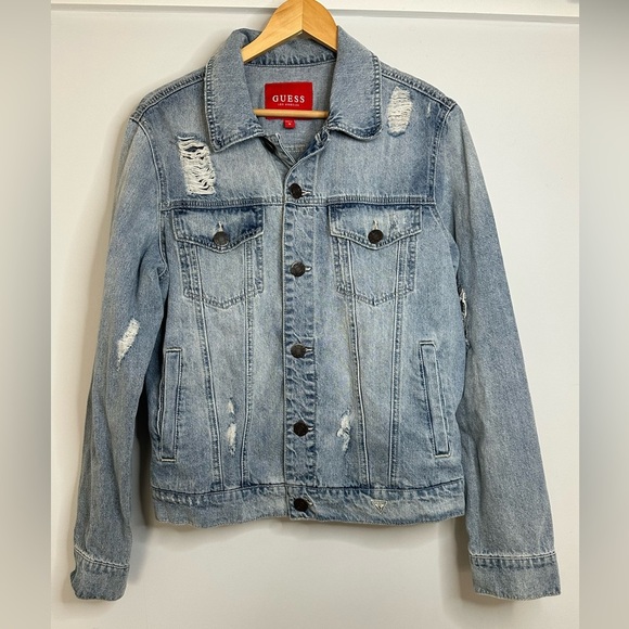 Guess Jackets & Blazers - Guess Distressed Jean Jacket‎ Medium
